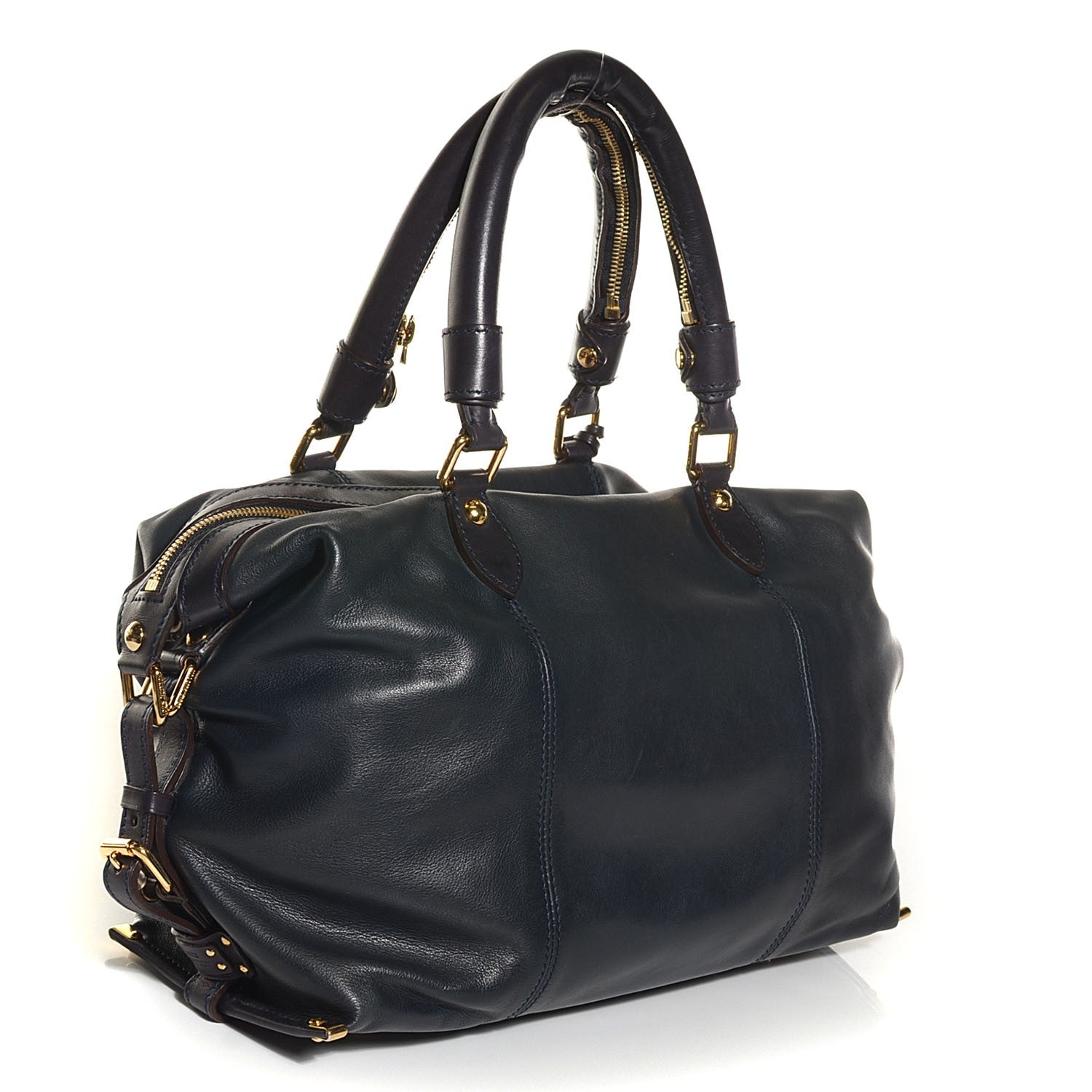 Louis Vuitton Calfskin Sac Louis Bleu 3 of 7
