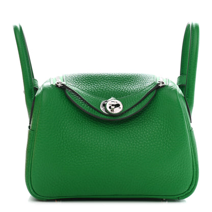 Hermes Taurillon Clemence Mini Lindy 20 Bambou 1 of 9