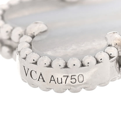 Van Cleef & Arpels 18K White Gold Chalcedony 5 Motifs Vintage Alhambra Bracelet 3 of 5