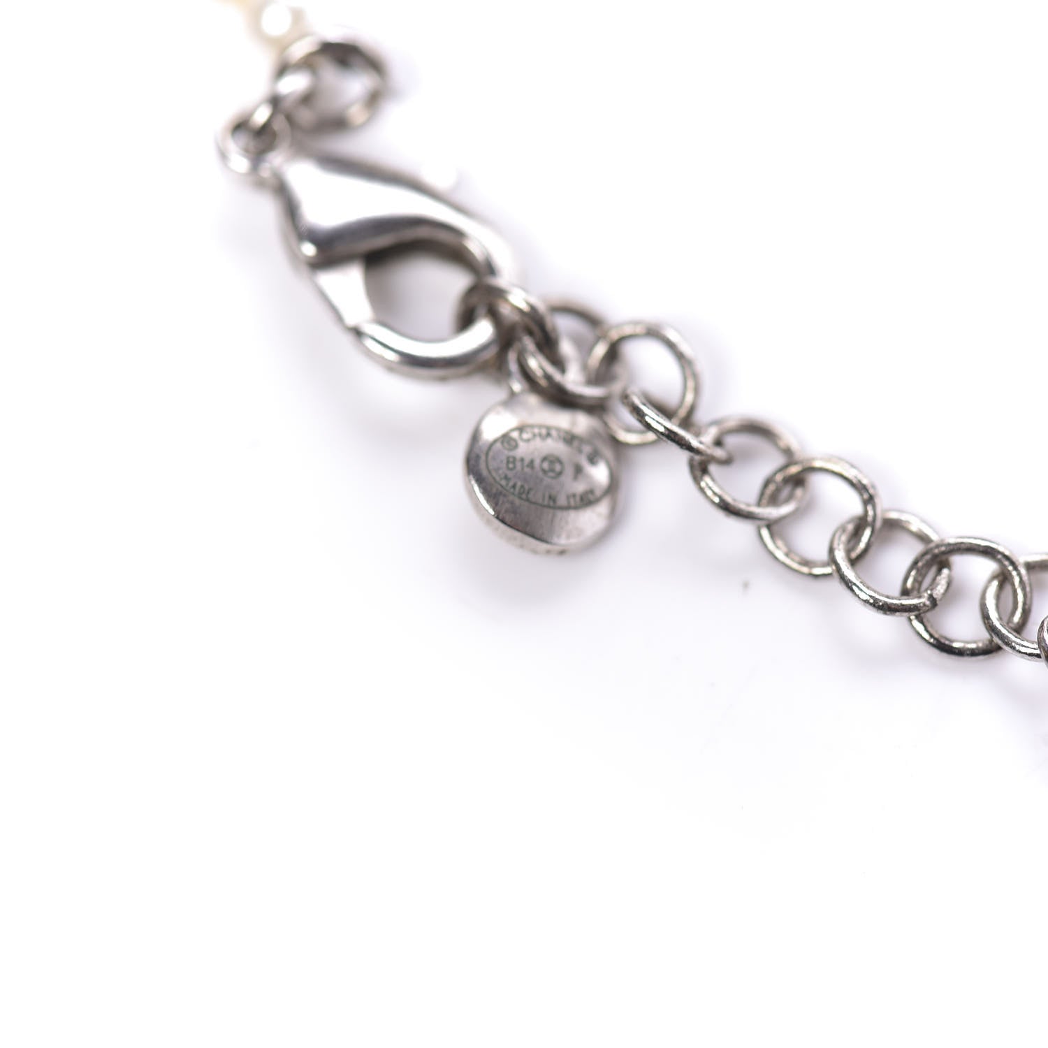 Chanel Graduated Pearl CC Short Necklace Silver 3 of 6