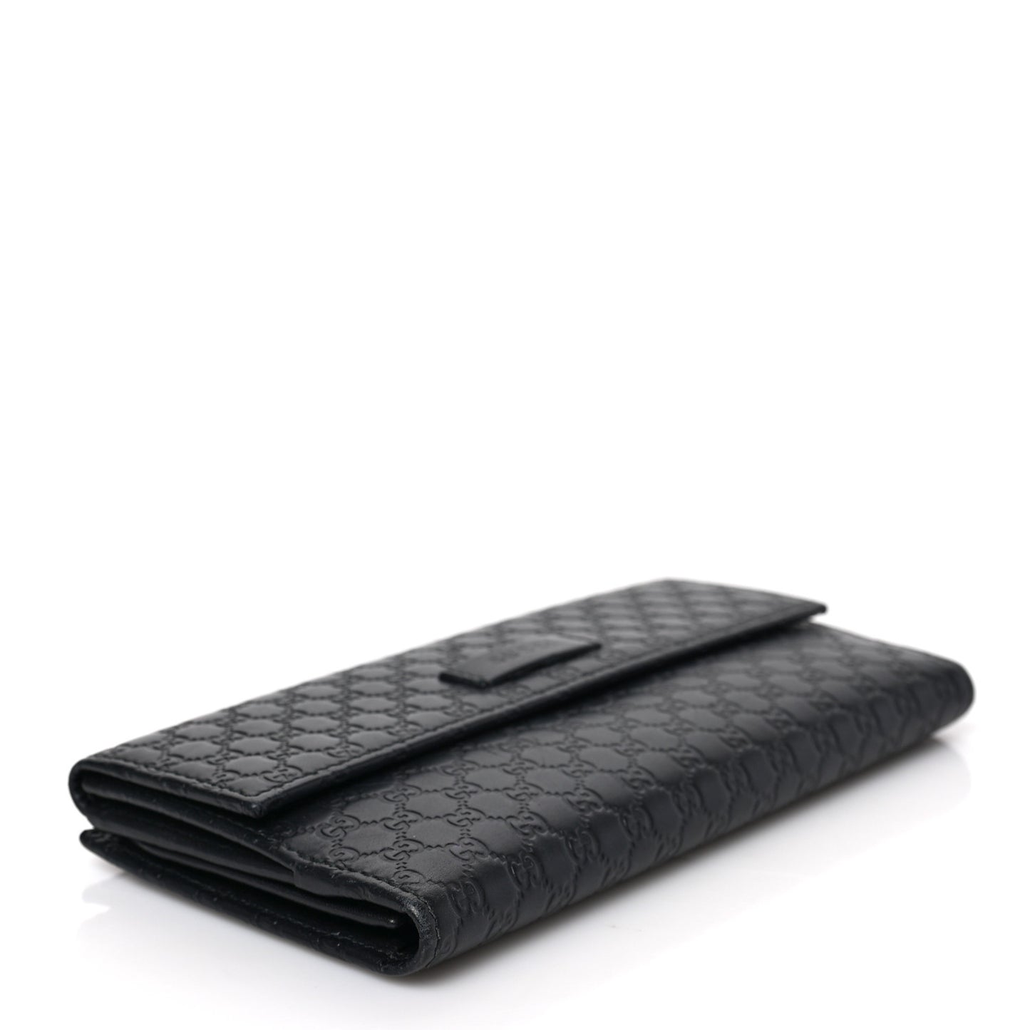 Microguccissima Continental Flap Wallet Black