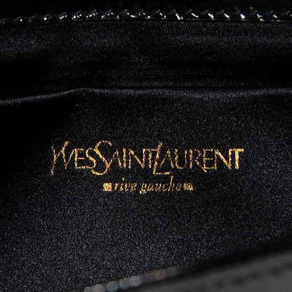 Saint Laurent Textured Patent Monogram Large Belle De Jour Clutch Black 5 of 7