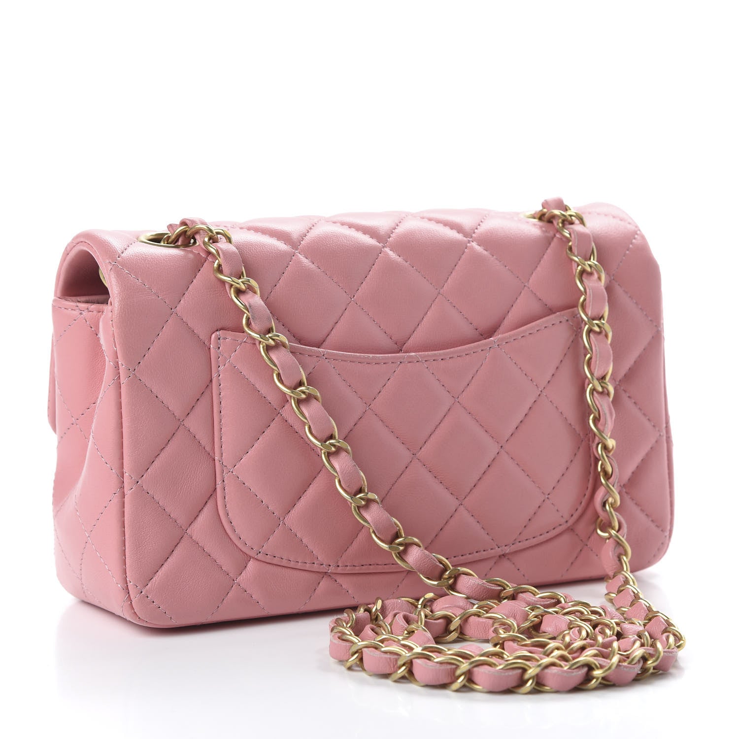 Chanel Lambskin Quilted Mini Rectangular Flap Pink 3 of 11