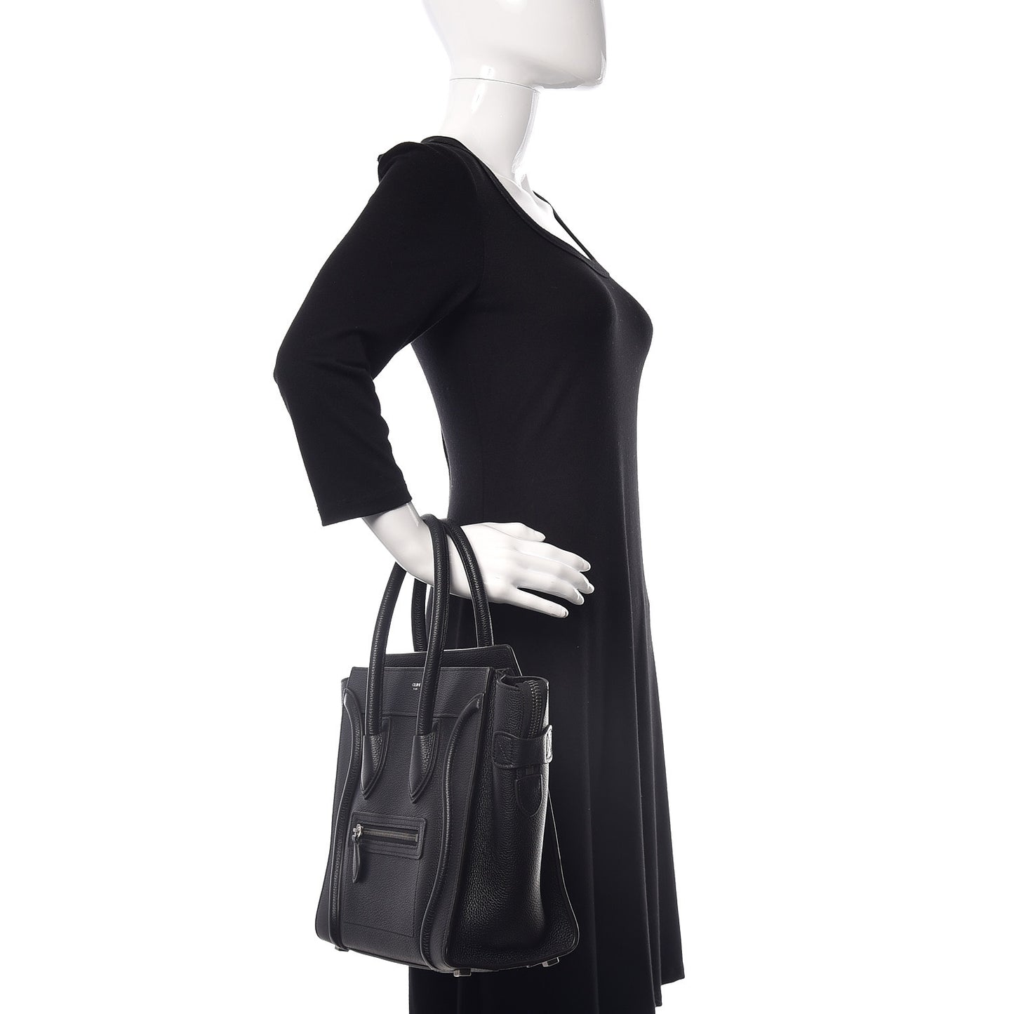 Drummed Calfskin Micro Luggage Black