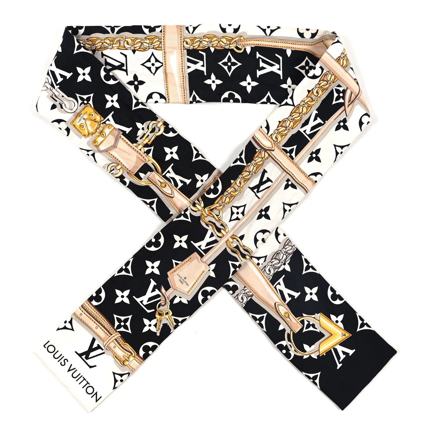 Louis Vuitton Silk Monogram Confidential Bandeau Black Black 1 of 3