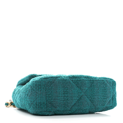 Chanel Tweed Quilted Medium Chanel 19 Flap Green 4 of 11