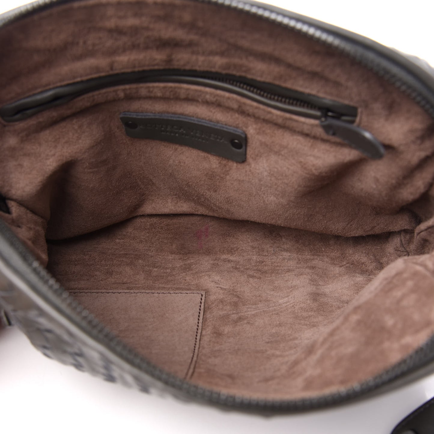 Nappa Intrecciato Pillow Crossbody Messenger Light Grey