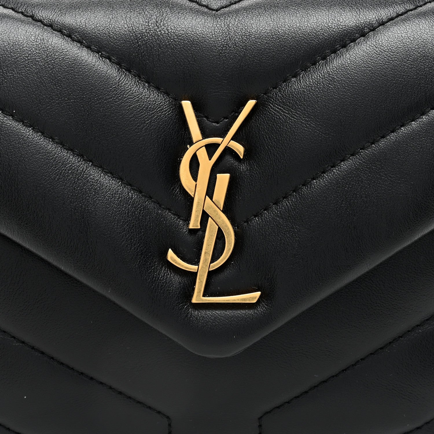 Saint Laurent Calfskin Y Quilted Monogram Toy Loulou Crossbody Bag Black 7 of 10