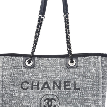Chanel Straw Lurex Small Deauville Tote Charcoal 10 of 10
