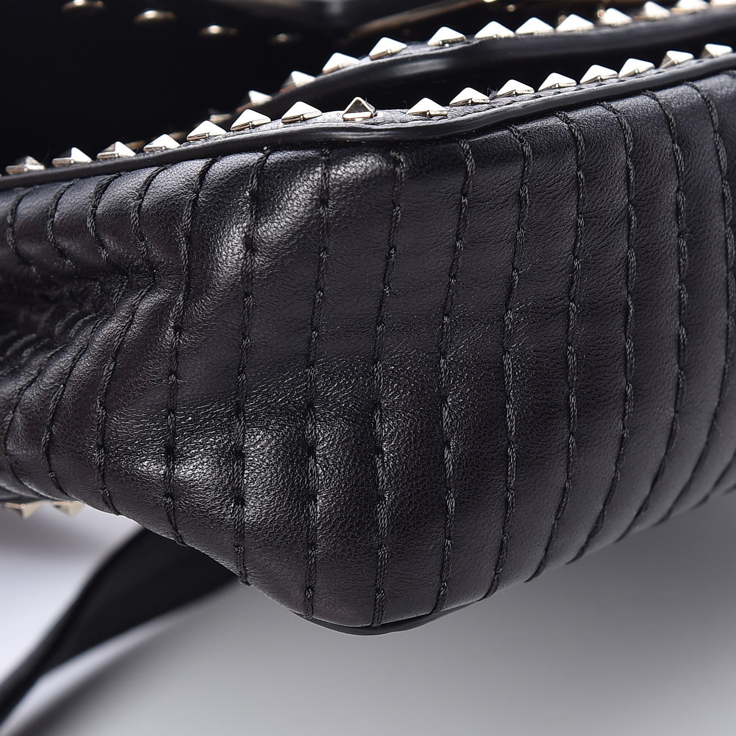 Valentino Garavani Lambskin ZiggyStud Rockstud Convertible Crossbody Belt Bag Black 10 of 12
