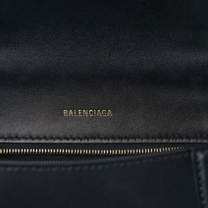 Balenciaga Shiny Box Calfskin Small Hourglass Top Handle Bag Black 6 of 9
