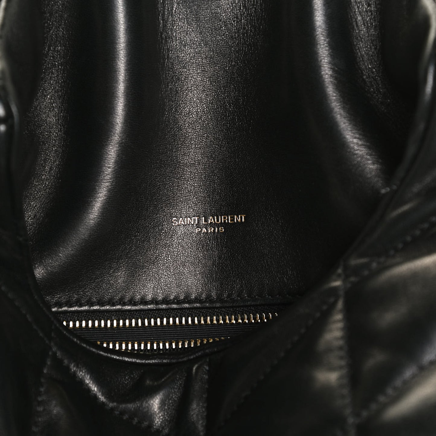 Lambskin Quilted Toy Loulou Puffer Monogram Chain Satchel Black