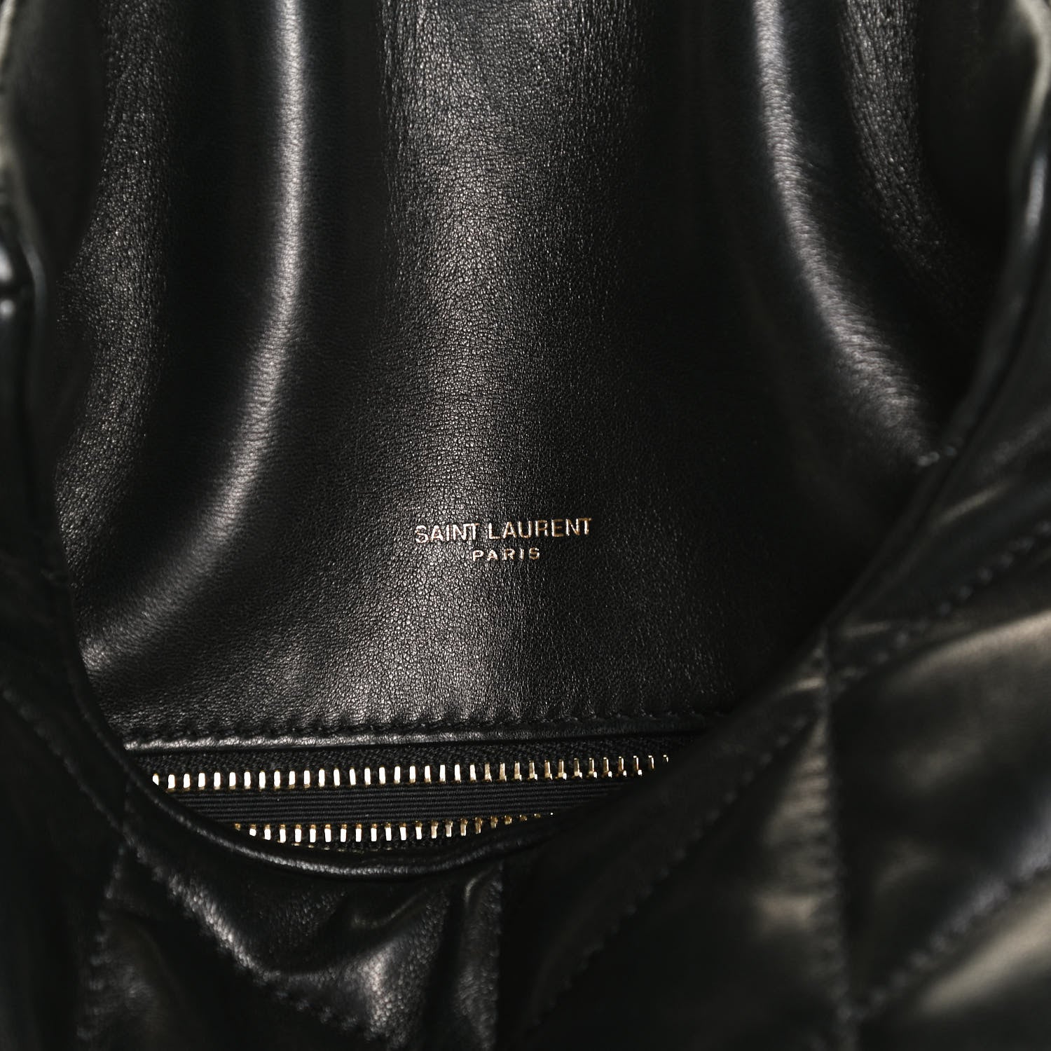 Saint Laurent Lambskin Quilted Toy Loulou Puffer Monogram Chain Satchel Black 7 of 13