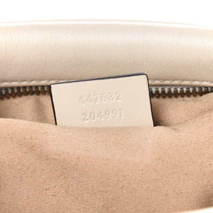 Gucci Calfskin Matelasse Small GG Marmont Chain Shoulder Bag White 6 of 10