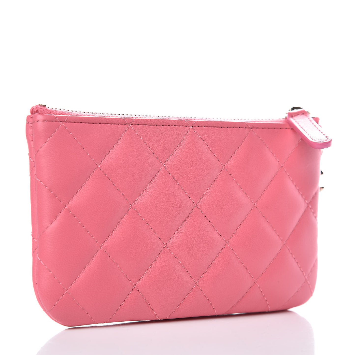 Lambskin Quilted Small Casino Cosmetic Case Pink