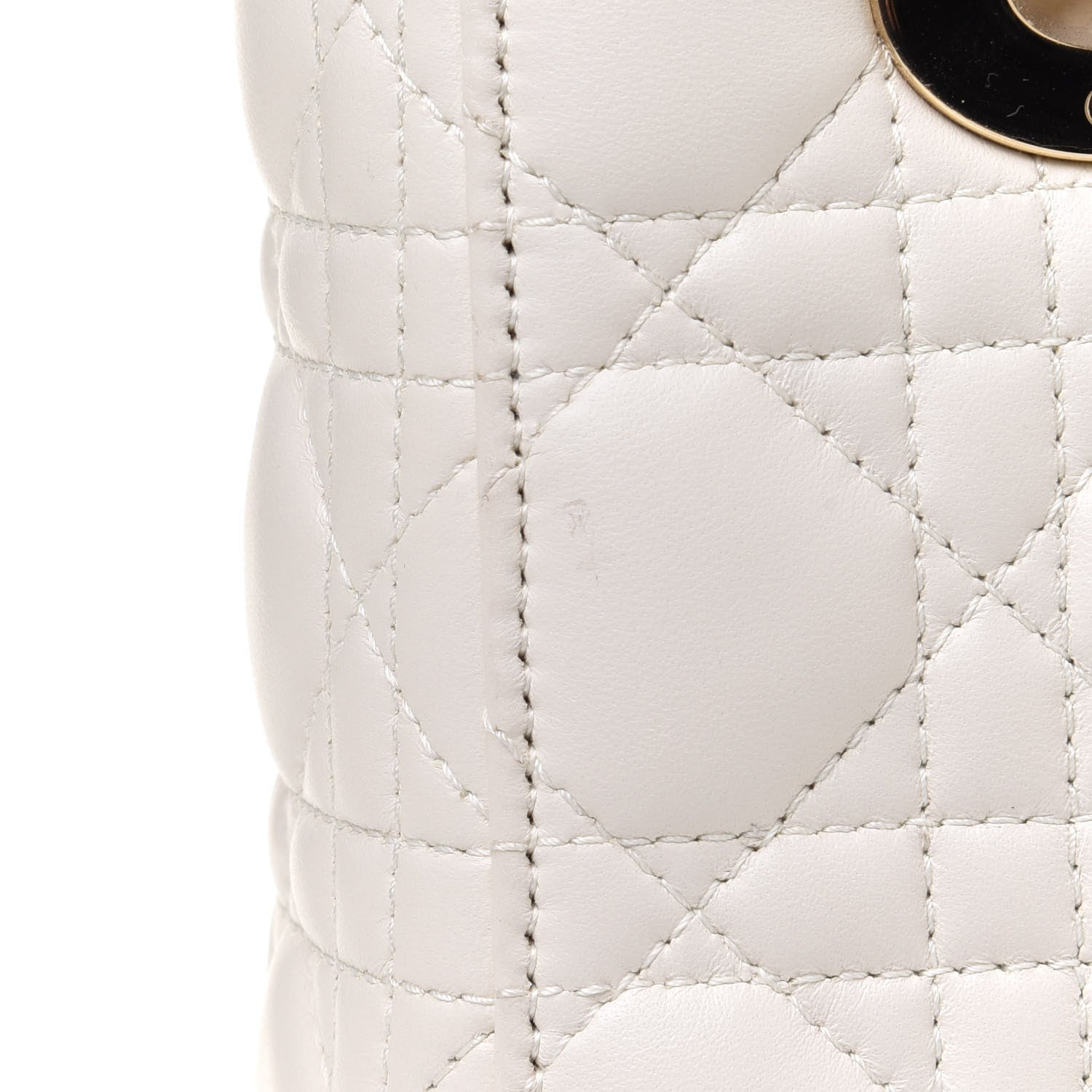 Christian Dior Lambskin Cannage Small My ABCDior Lady Dior White 12 of 14