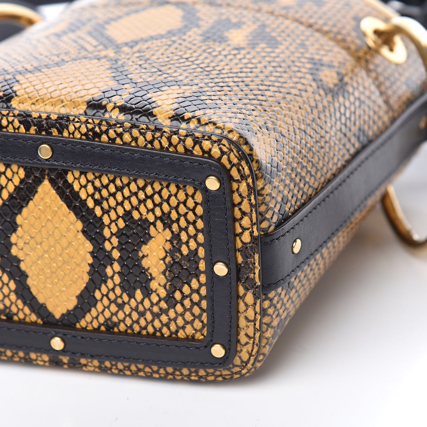 Python Embossed Calfskin Mini Roy Bucket Bag September Sun