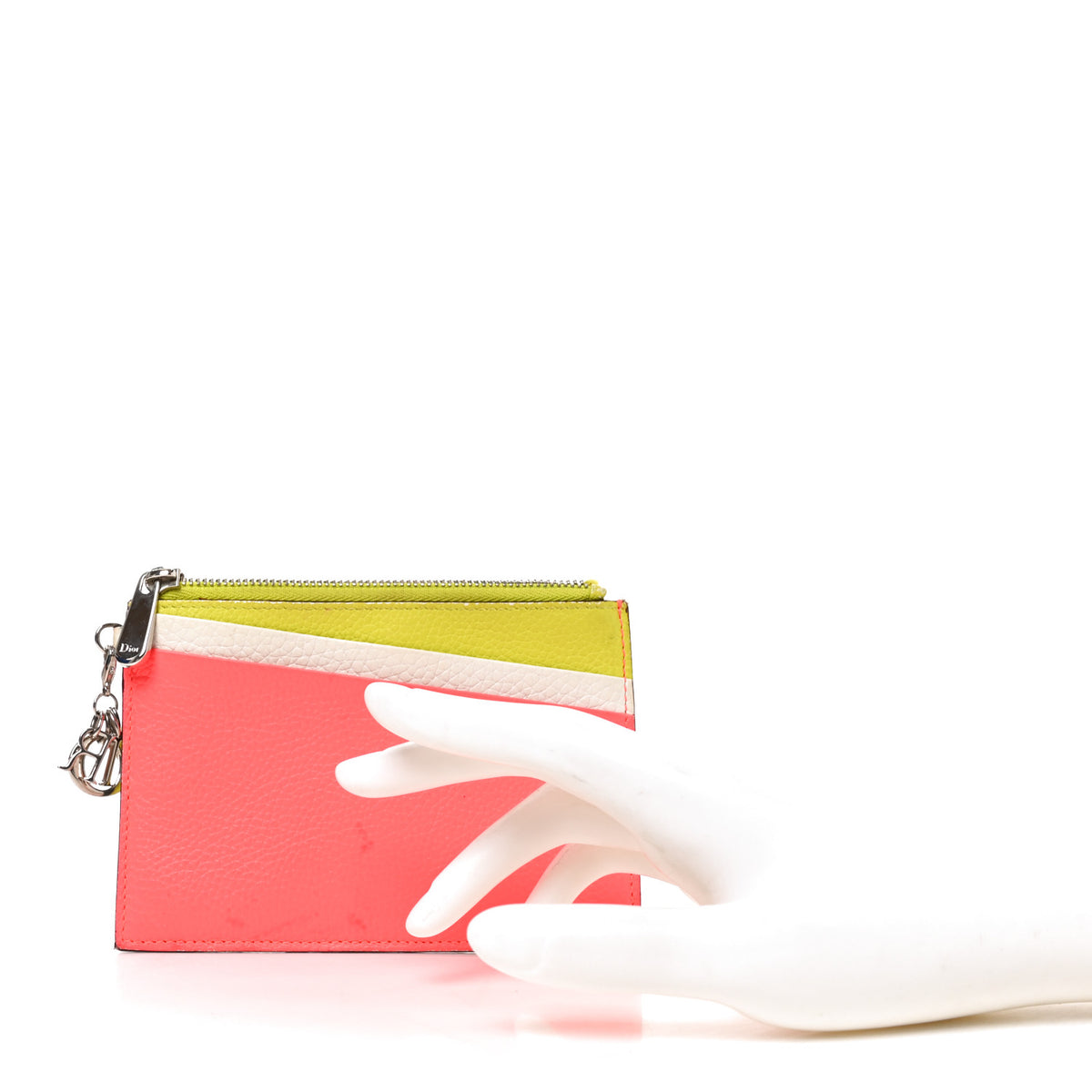 Christian Dior Bullcalf Tri-Color Diorissimo Card Holder Vert Acide 3 of 9