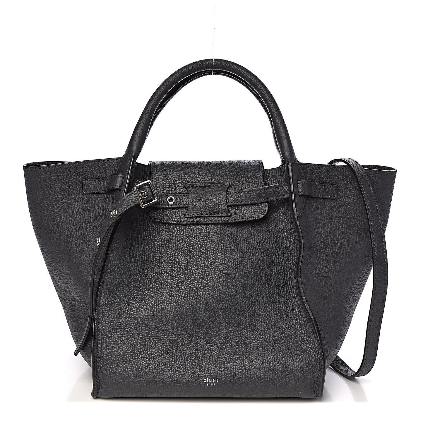 Supple Grained Calfskin Small Big Bag Black