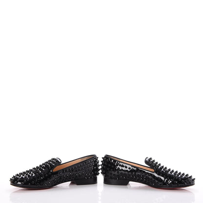 Christian Louboutin Patent Calfskin Rolling Spikes Loafers 38 Black 8 of 10
