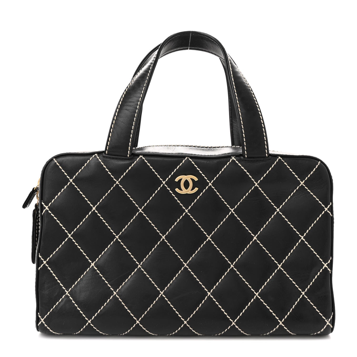 Chanel Calfskin Contrast Stitch Surpique Bowler Black 1 of 14
