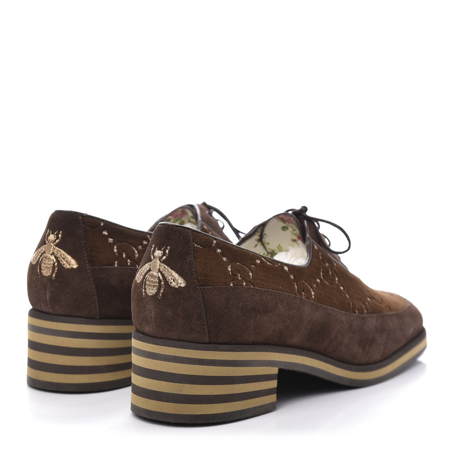 Velvet GG Monogram Thompson Derby Loafers 40 Vintage Cocoa Brown