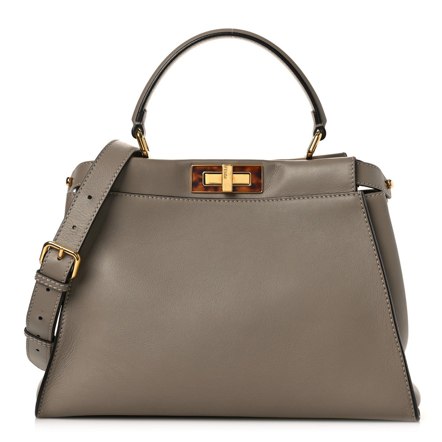 Vitello Seta Plexiglass Tortoise Medium Peekaboo Iconic Satchel Tortora
