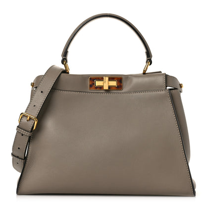 Fendi Vitello Seta Plexiglass Tortoise Medium Peekaboo Iconic Satchel Tortora 1 of 8