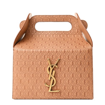 Saint Laurent Calfskin Monogram Take Away Box Dusty Vintage Brown Gold 1 of 11