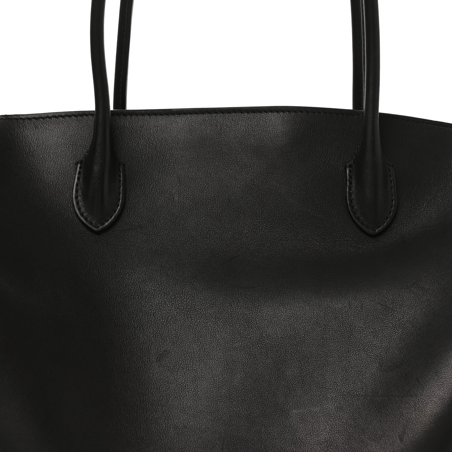 The Row Polished Saddle Calfskin Marlo 17 Tote Bag Black 7 of 9
