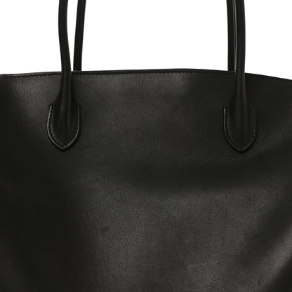 The Row Polished Saddle Calfskin Marlo 17 Tote Bag Black 7 of 9