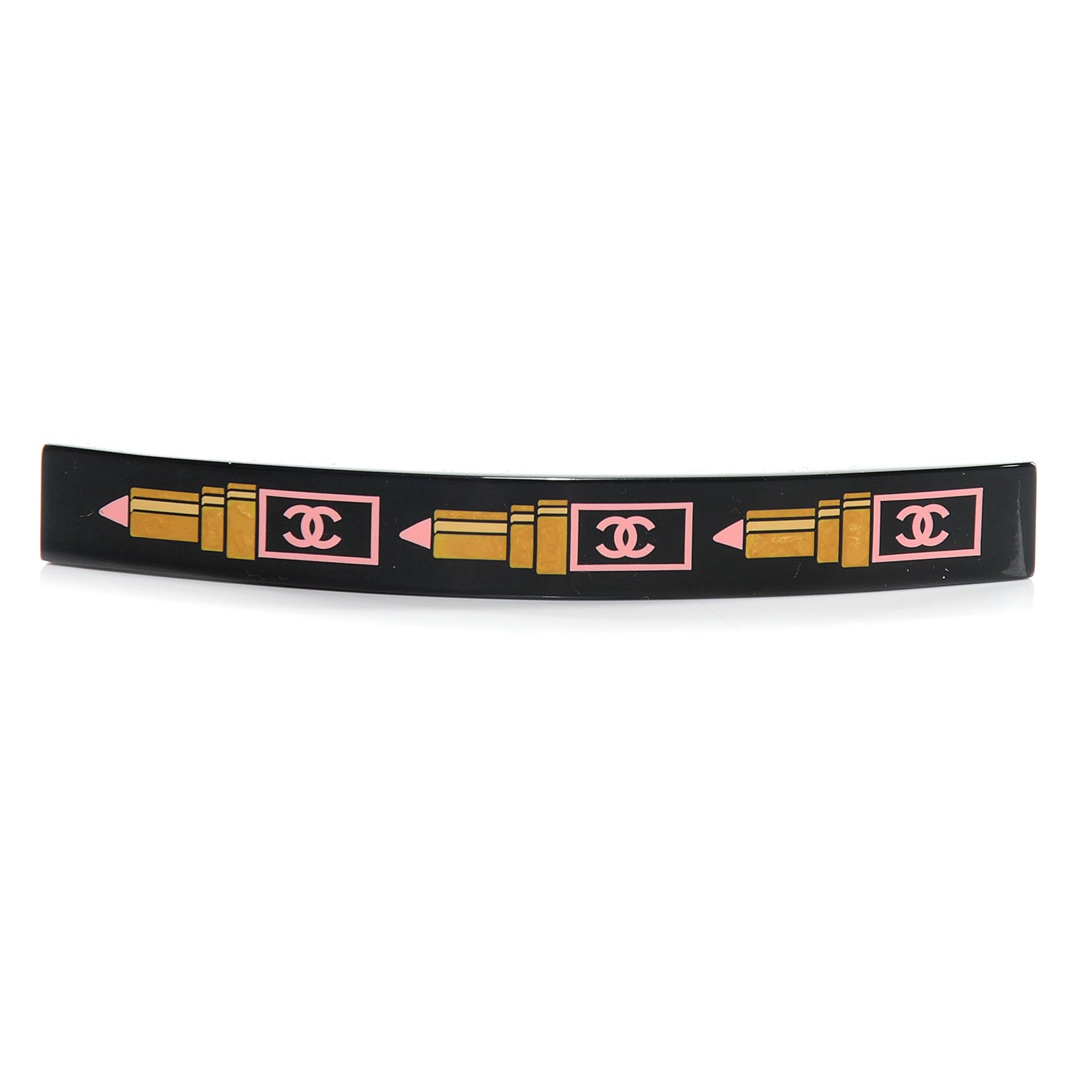 Chanel Resin Lipstick Barrette Black 1 of 5