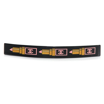 Chanel Resin Lipstick Barrette Black 1 of 5