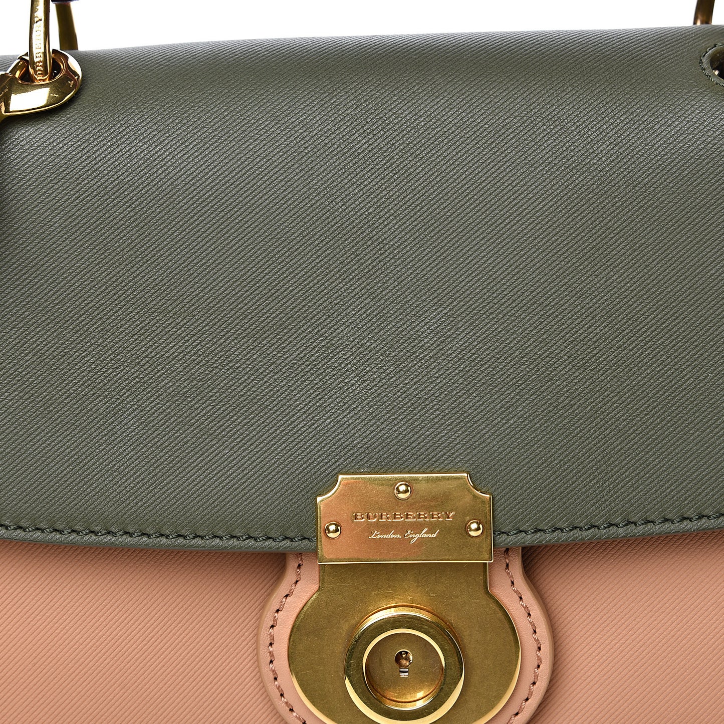 Trench Calfskin Medium DK88 Top Handle Bag Pale Clementine Moss Green