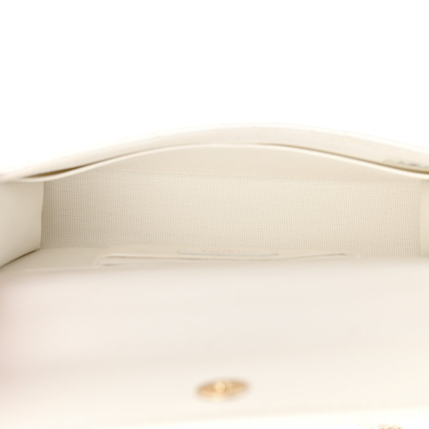 Lambskin Pearl Crystal Quilted Pearly Girl Handle Flap Phone Holder With Chain White