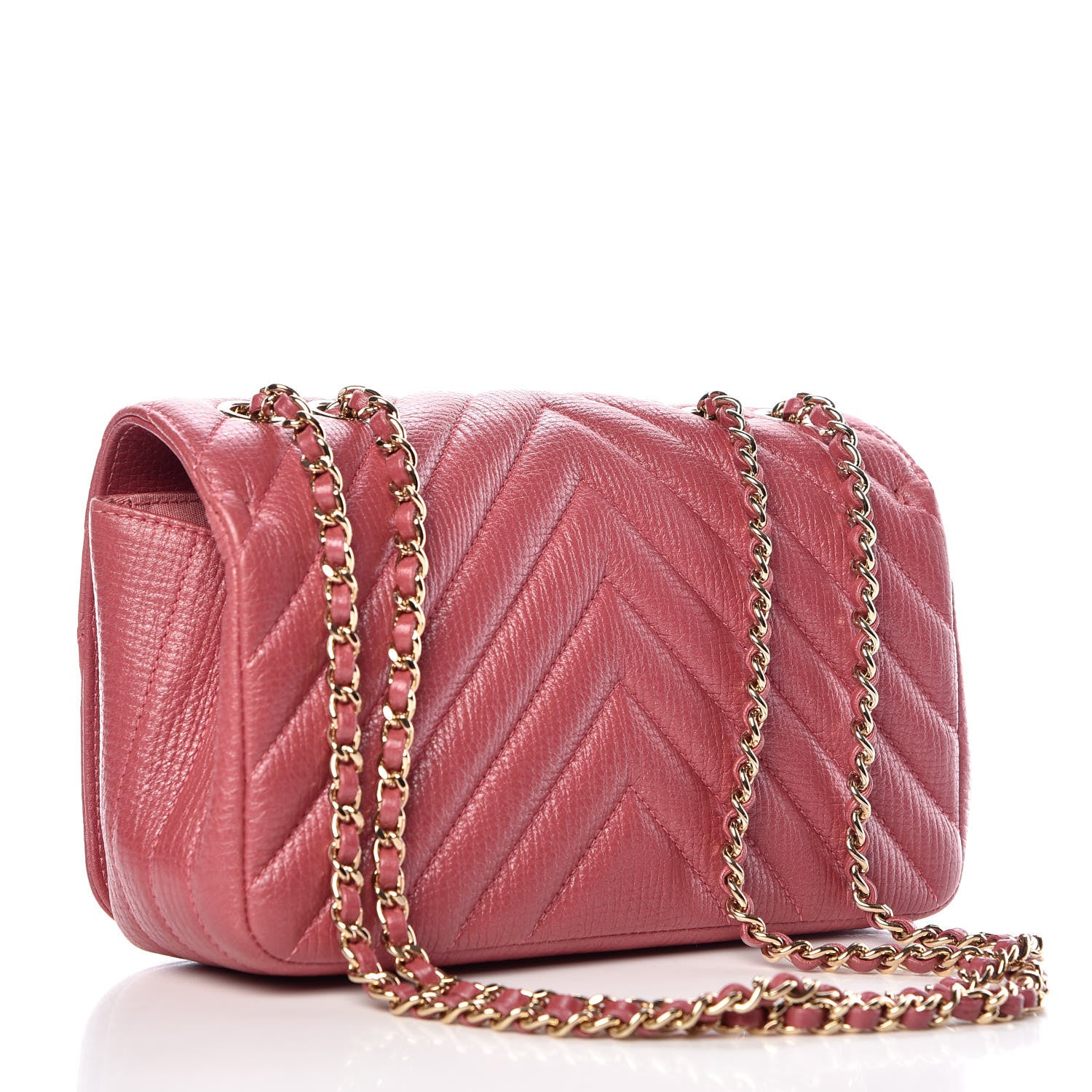 Chanel Calfskin Chevron Quilted Mini Statement Flap Pink 3 of 10