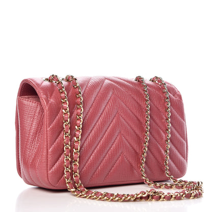 Chanel Calfskin Chevron Quilted Mini Statement Flap Pink 3 of 10