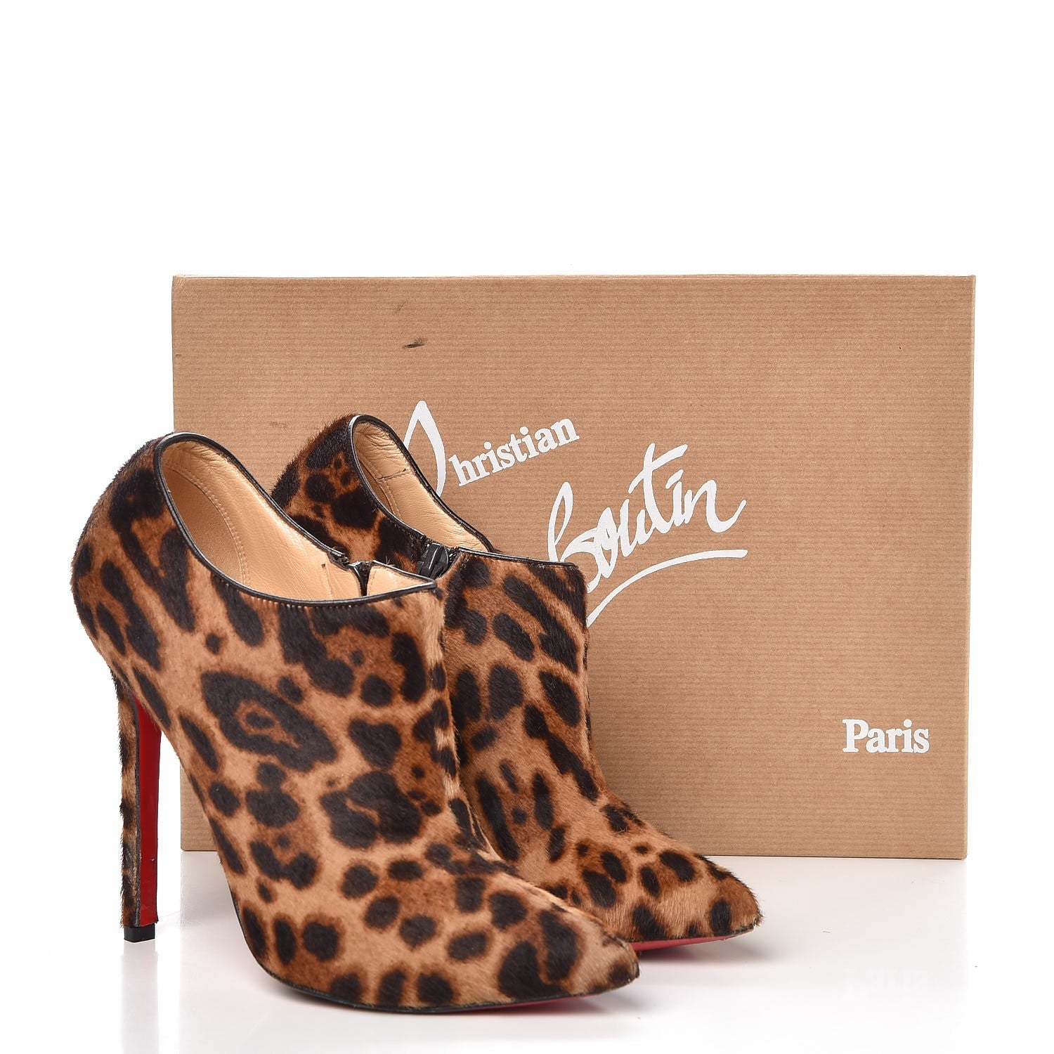 Christian Louboutin Pony Hair Luxor Dahlia 120 Ankle Boots 35.5 Leopard 22 of 22