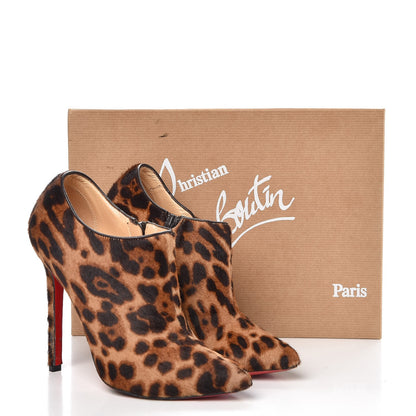 Christian Louboutin Pony Hair Luxor Dahlia 120 Ankle Boots 35.5 Leopard 22 of 22