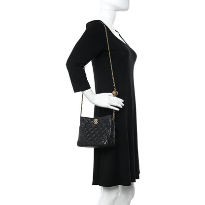 Chanel Lambskin Quilted Small Pearl Crush Hobo Black 2 of 10