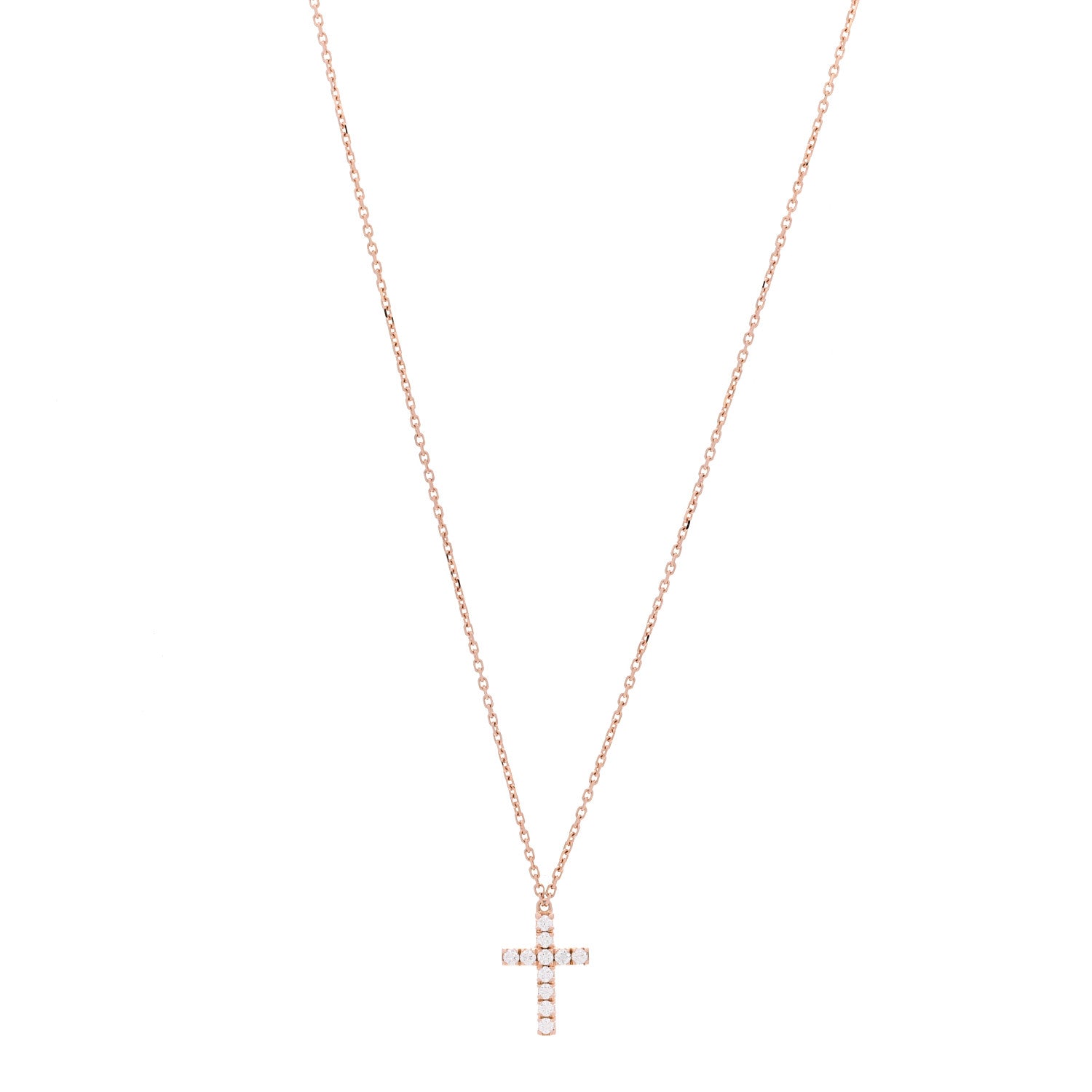 Cartier 18K Pink Gold Diamond Symbols Cross Pendant Necklace 1 of 6