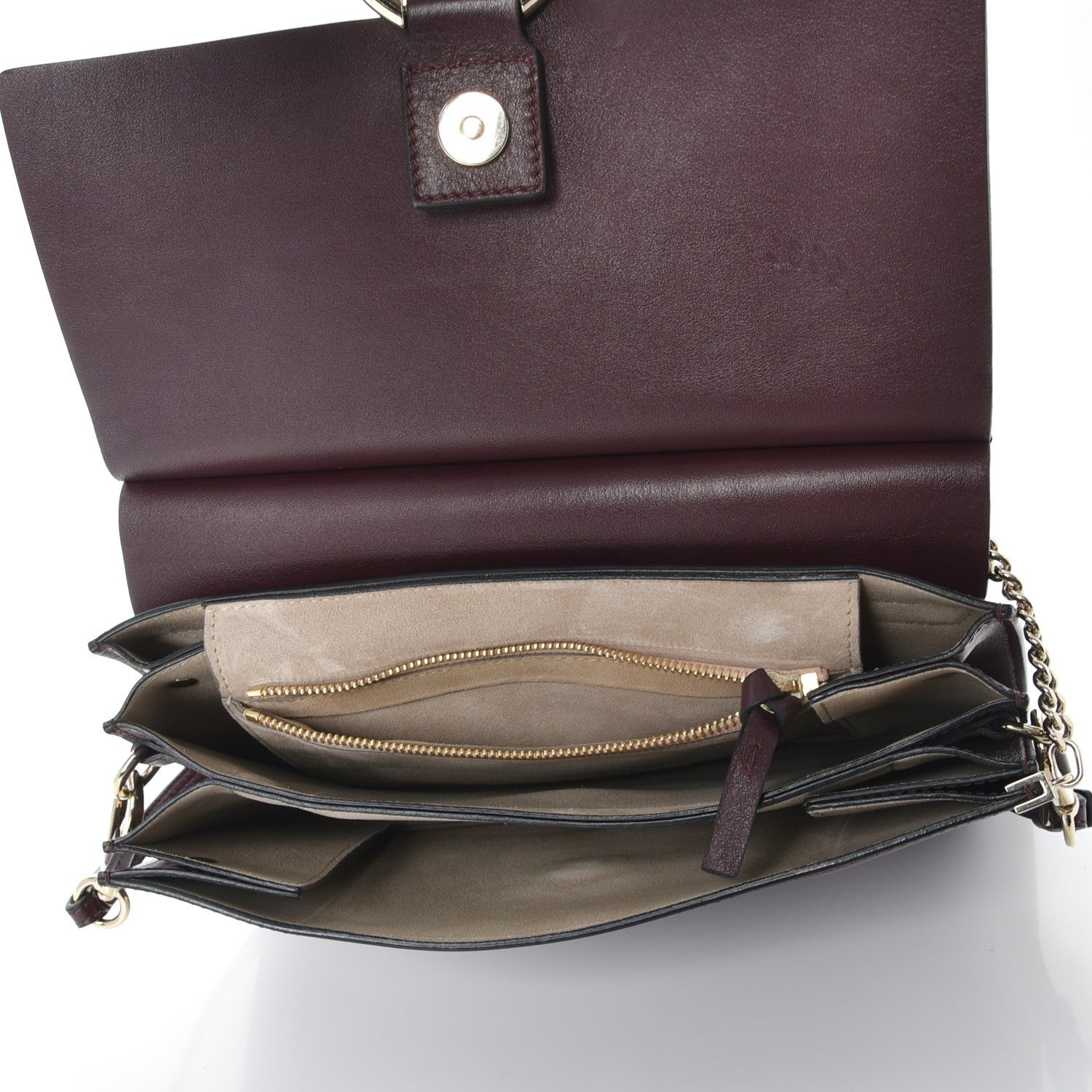 Chloe Calfskin Suede Medium Faye Shoulder Bag Intense Violine 5 of 12