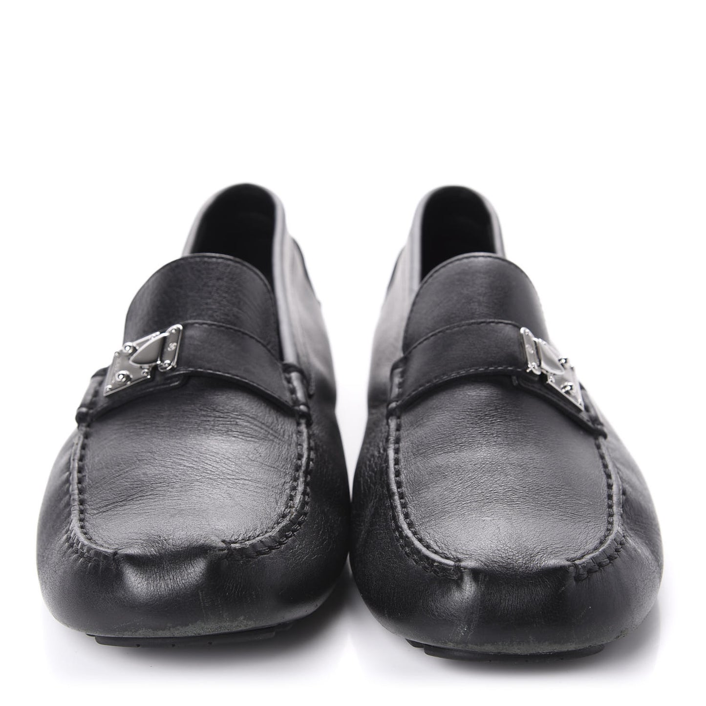 Calfskin Racetrack Moccasin Loafers 10.5 Black