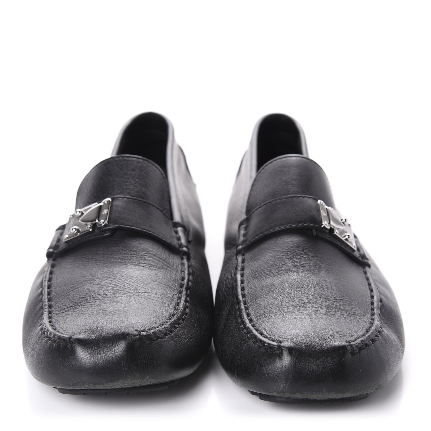 Louis Vuitton Calfskin Racetrack Moccasin Loafers 10.5 Black 2 of 16