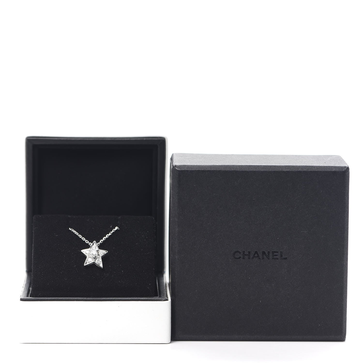 Chanel 18K White Gold Diamond Small Comete Geode Pendant Necklace 6 of 6