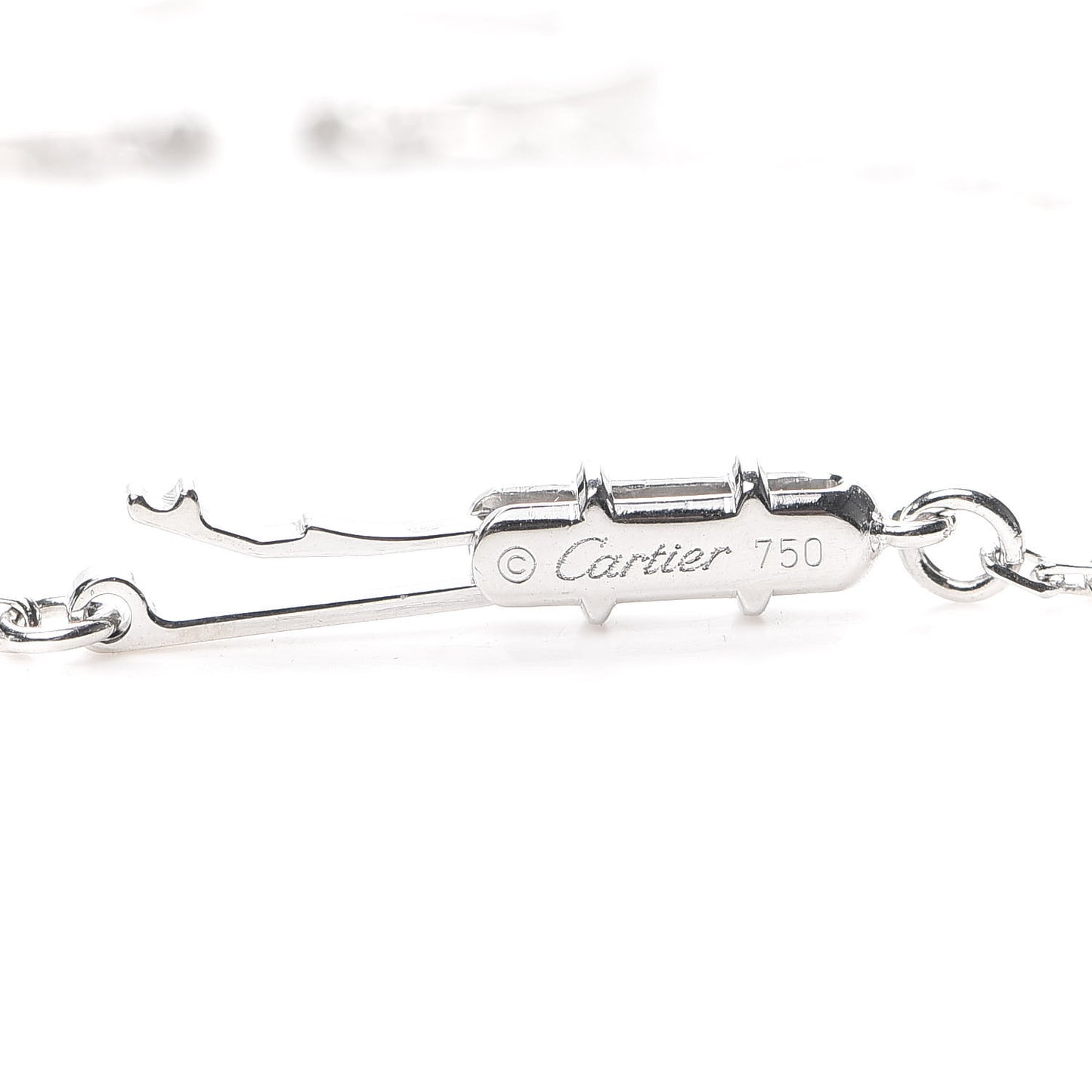 18K White Gold Diamond Large Hearts and Symbols Pendant Necklace