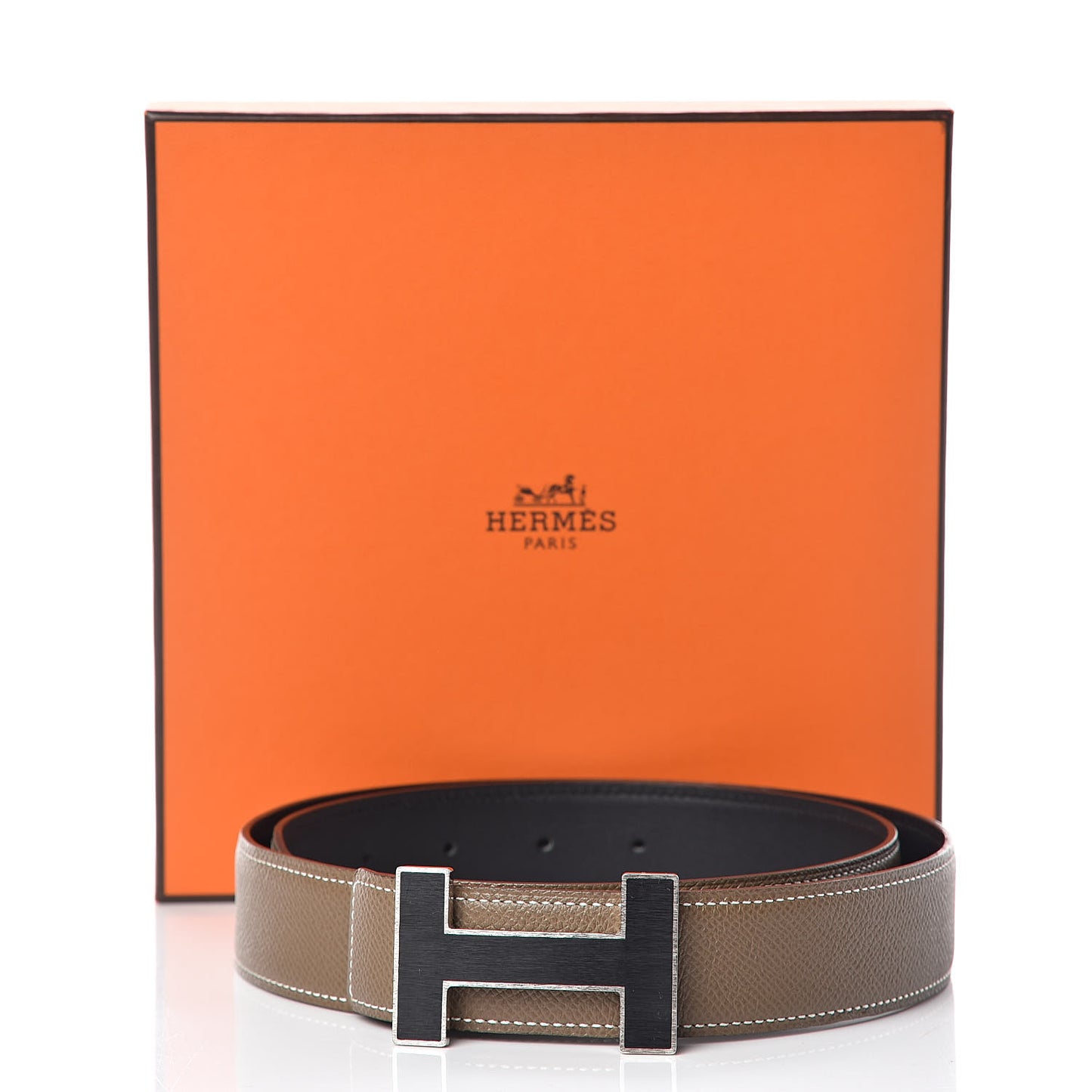 Box Togo 32mm Quizz H Belt 80 Etoupe Black