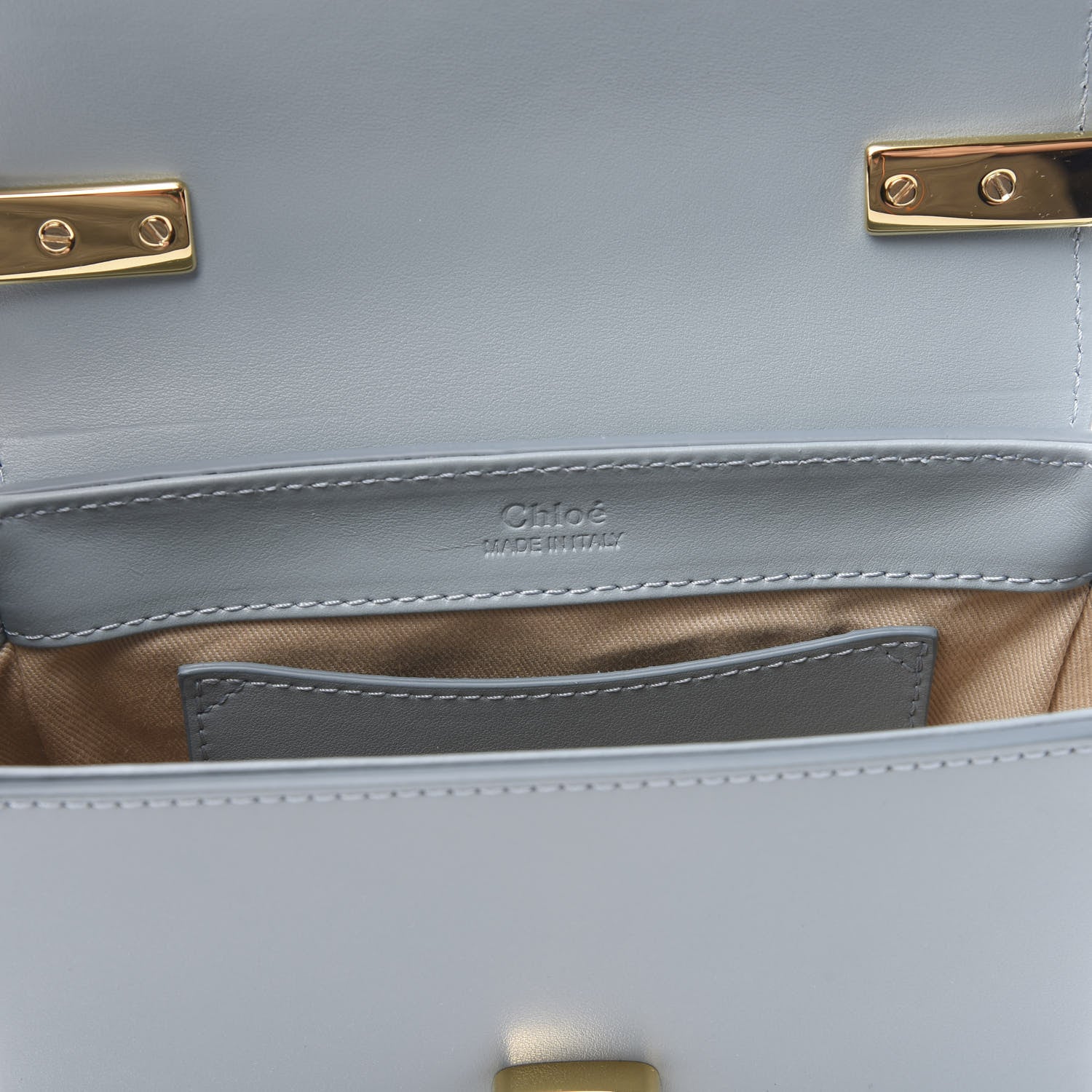 Chloe Shiny Calfskin Suede Mini C Double Carry Cloudy Blue 5 of 9