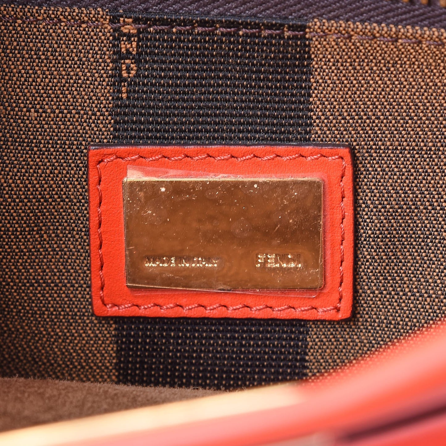 Vitello Morgan Fabric Jacquard Pequin Medium Peekaboo Iconic Satchel Papavero Tobacco Black