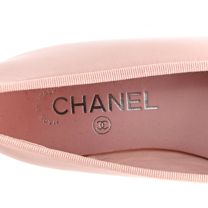 Chanel Lambskin Cap Toe CC Ballerina Flats 38 Light Pink Dark Pink 8 of 10